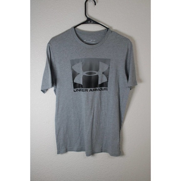 Men's Under Armour Medium Gray/Black Heatgear T-Shirt 100% Polyester - Picture 1 of 10